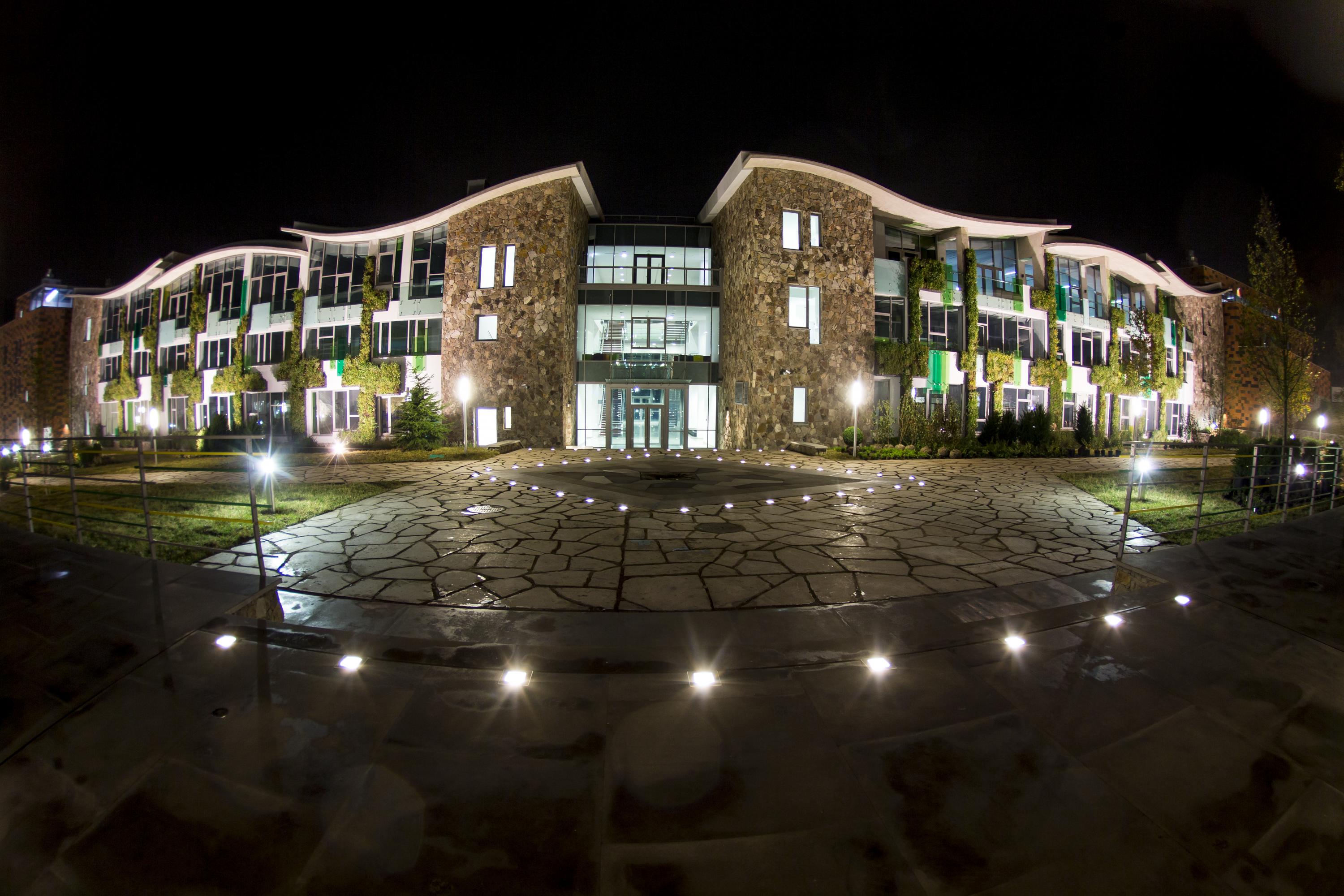 Building illuminated at night